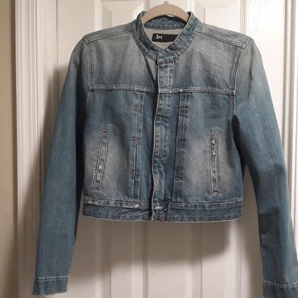 3x1 NYC denim Jean's jacket cropped sz.L/M/S - Picture 1 of 8